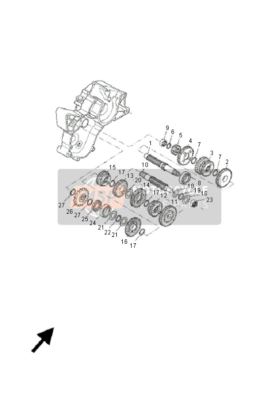 Yamaha TZR50 2005 Transmisión para un 2005 Yamaha TZR50